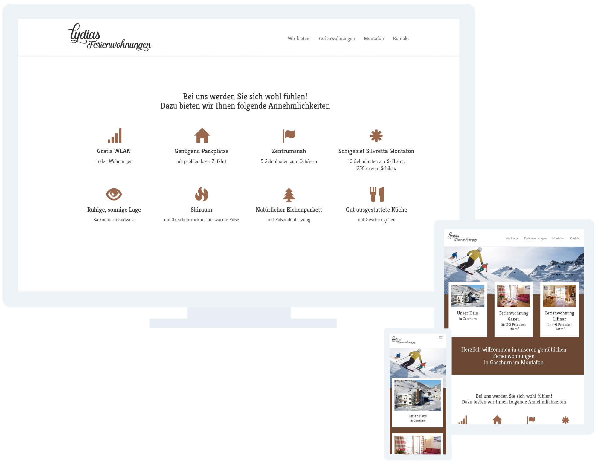 Website Lydias Ferienwohnungen 2 Clea Rüdisser