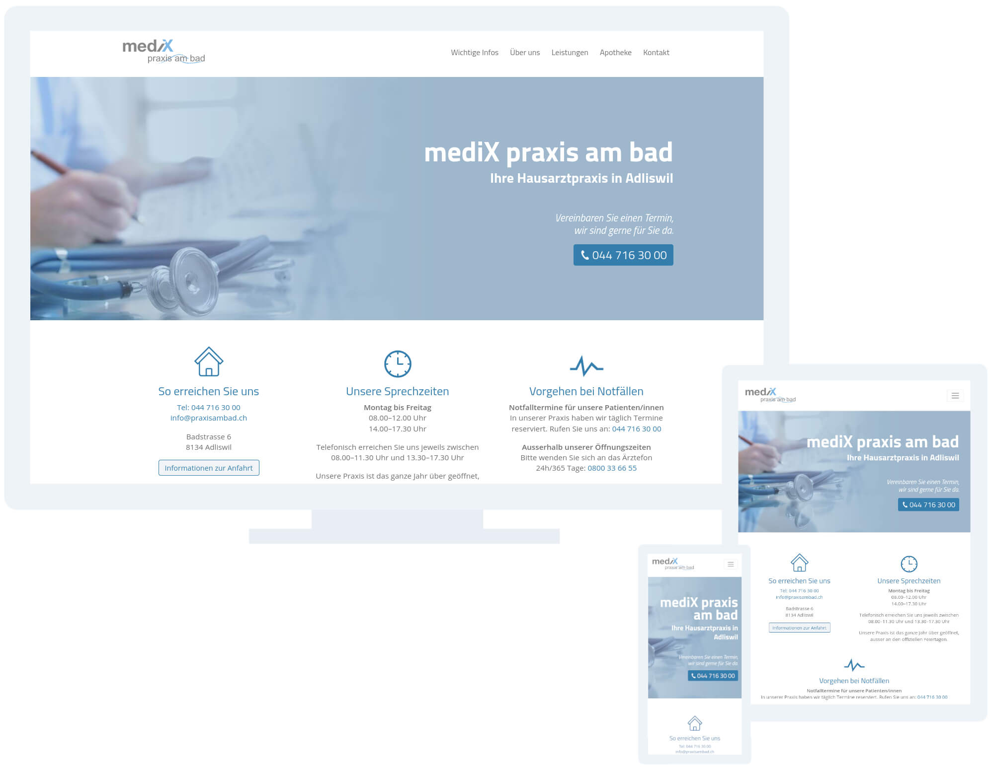 Website Praxis am Bad Clea Rüdisser